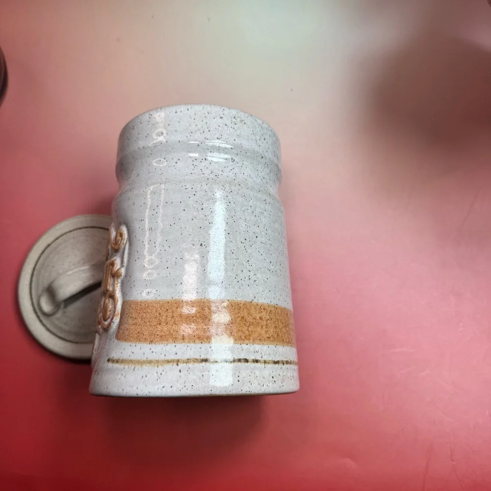 Vintage 1970’s earthware pottery sugar canister